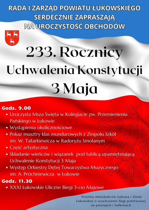 Święto Trzeciego Maja w Łukowie. Patriotycznie i sportowo - Zdjęcie główne