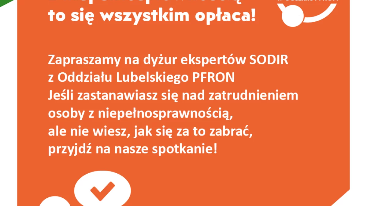 Bezpłatne spotkanie dla pracodawców na temat zatrudniania osób niepełnosprawnych ! Już 4 lutego w łukowskim ZUS - Zdjęcie główne