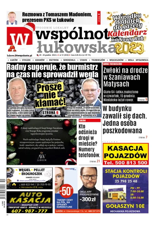 Najnowszy numer Wspólnoty Łukowskiej (20 grudnia 2022) - Zdjęcie główne