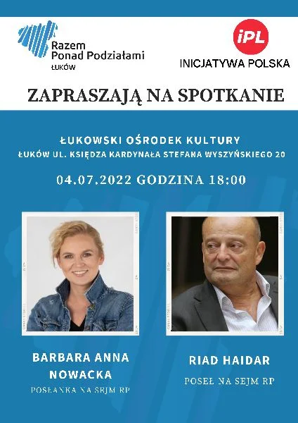 Barbara Nowacka i Riad Haidar dzisiaj w Łukowie. O 18:00 spotkanie w ŁOK-u - Zdjęcie główne