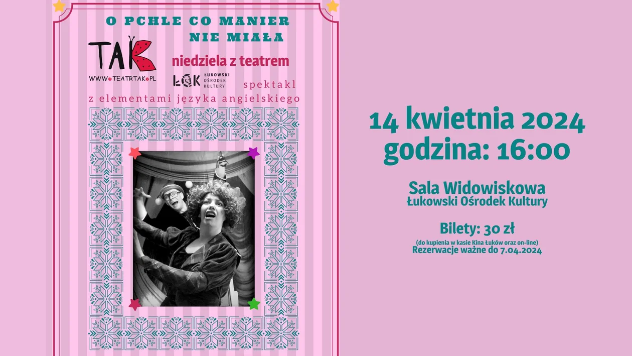 Niedziela z teatrem w ŁOK: „O pchle, co manier nie miała” - Zdjęcie główne