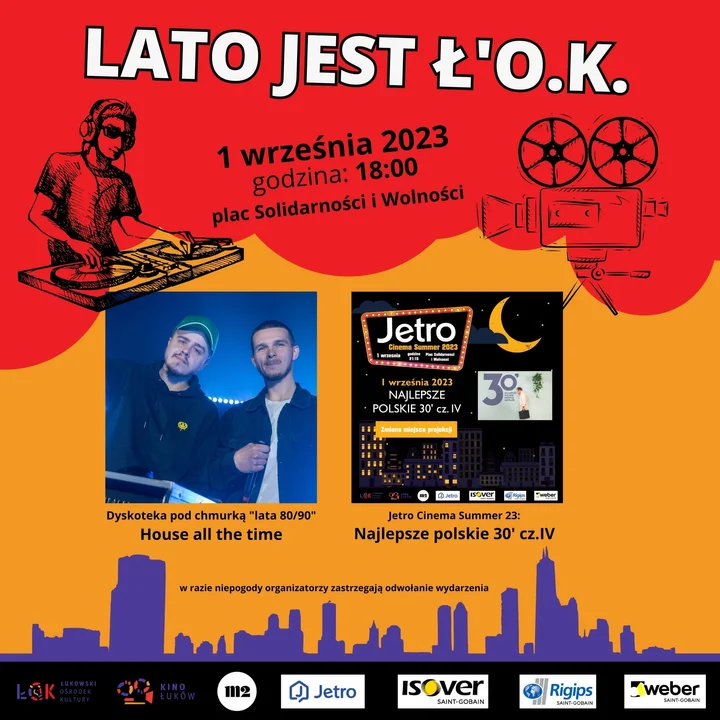 Dyskoteka i kino plenerowe w ramach Lato jest Ł'OK - Zdjęcie główne