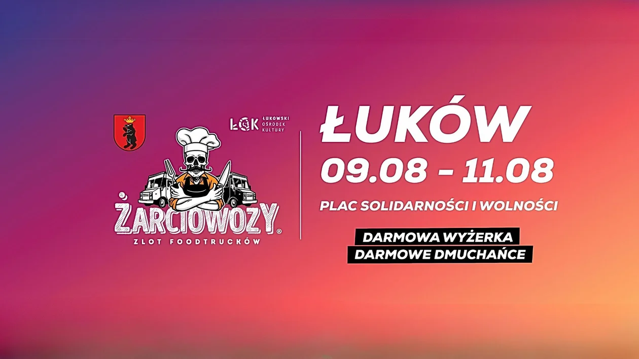 Żarciowozy w Łukowie. Zlot Food Trucków na Placu Solidarności i Wolności - Zdjęcie główne