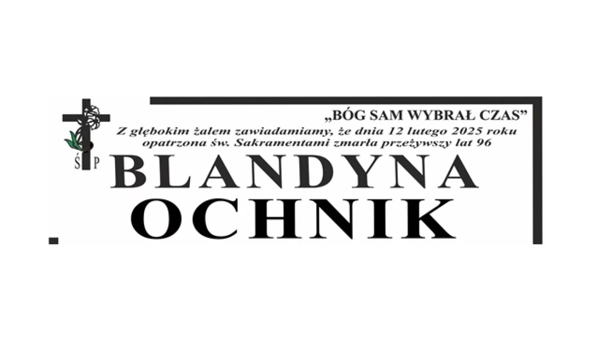 Nekrolog Ś.P. Blandyny Ochnik - Zdjęcie główne