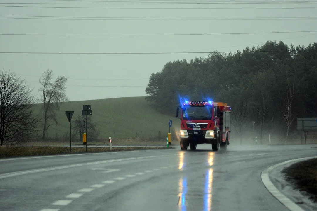 Radzyń Podlaski :  Cieżarówka wjechała do rowu. Możliwe utrudnienia na trasie - Zdjęcie główne