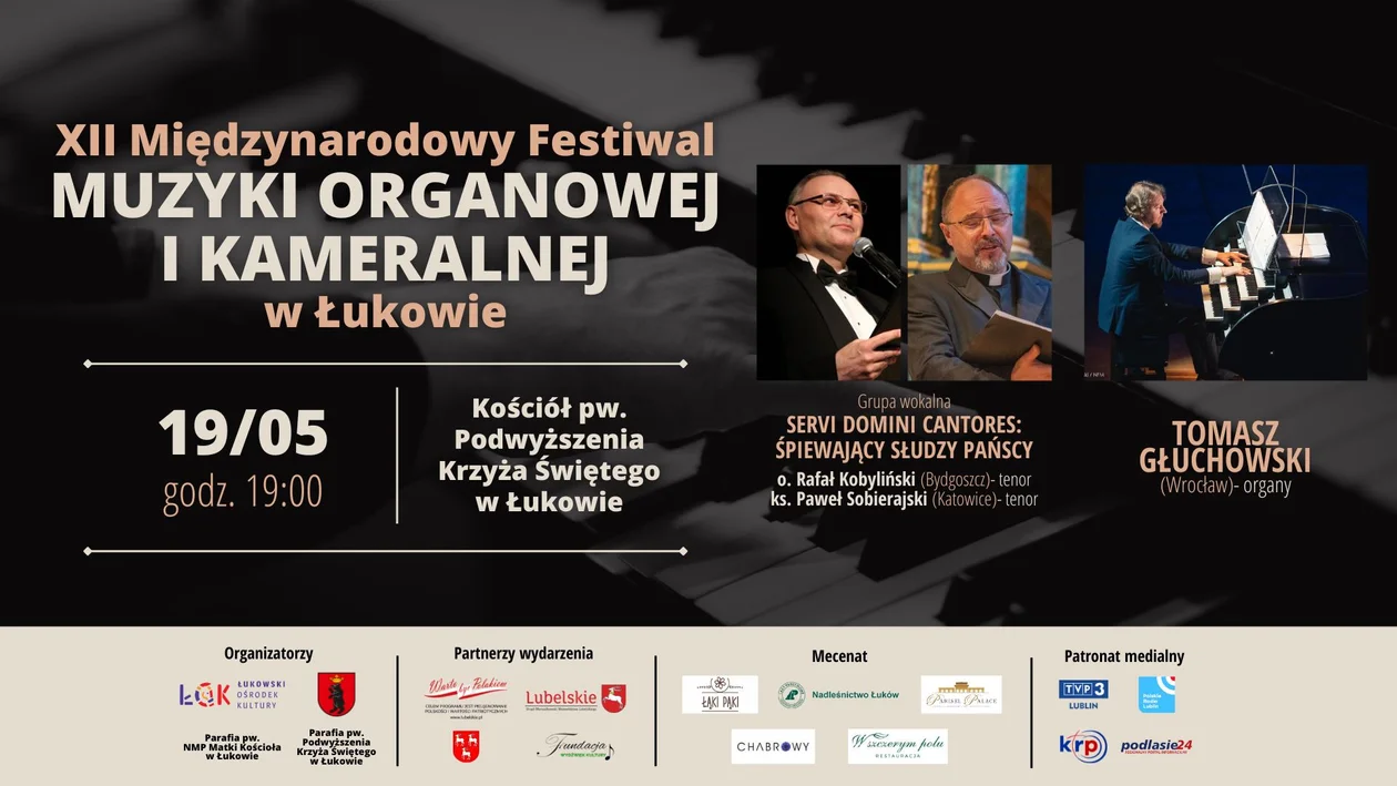 3 koncert XII Międzynarodowego Festiwalu Muzyki Organowej i Kameralnej w Łukowie. Już 19 maja w Kościele pw. Podwyższenia Krzyża Św. - Zdjęcie główne