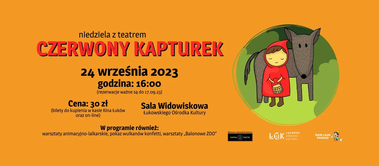 Niedziela z teatrem. Spektakl „Czerwony kapturek” już 24 września - Zdjęcie główne