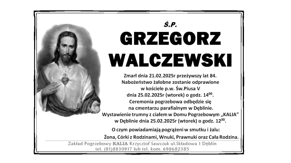 Grzegorz Walczewski odszedł do Pana - Zdjęcie główne