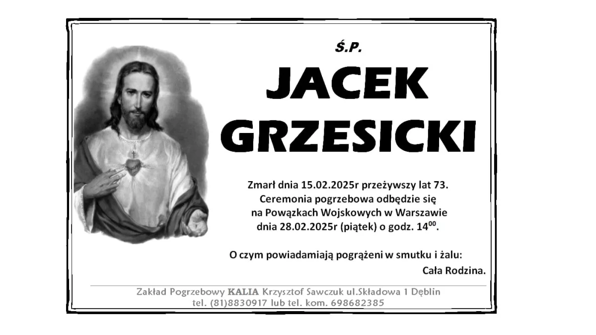 Jacek Grzesicki odszedł do Pana. Spocznie na Powązkach - Zdjęcie główne