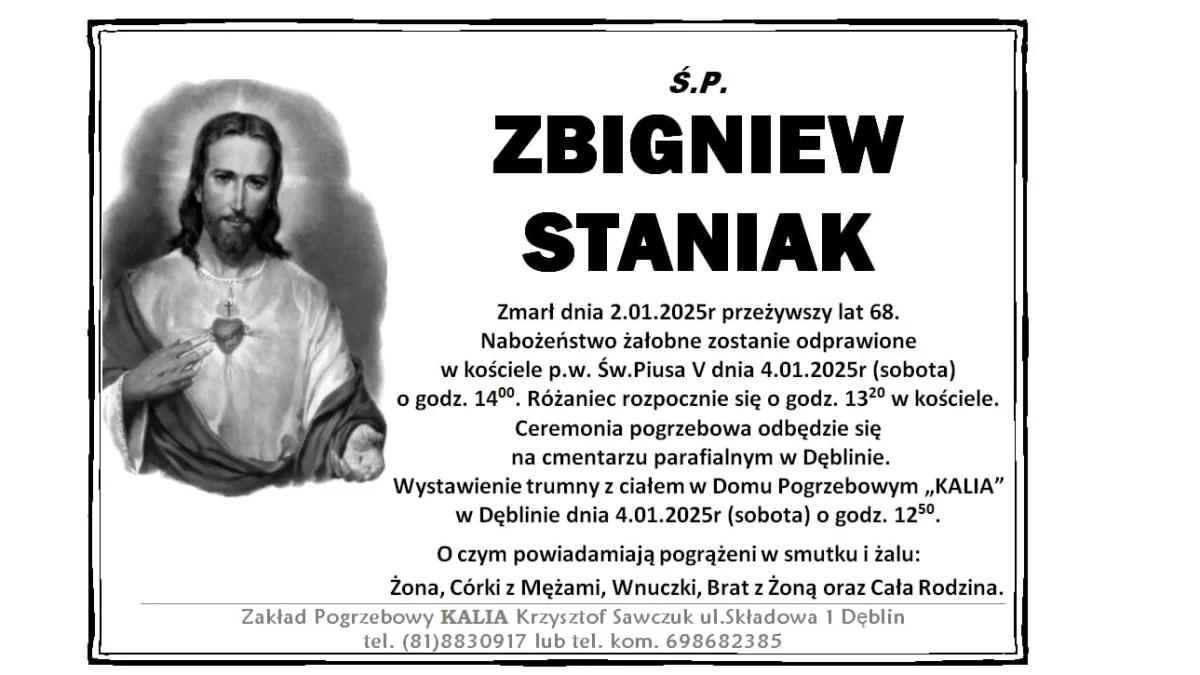 Zbigniew Staniak odszedł do Pana - Zdjęcie główne