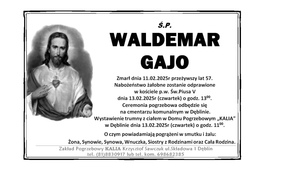 Waldemar Gajo odszedł do Pana - Zdjęcie główne