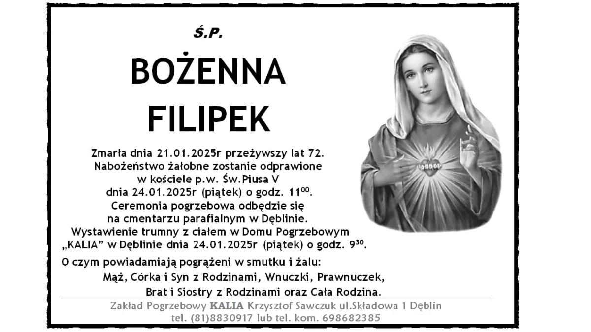 Bożenna Filipek odeszła do Pana - Zdjęcie główne