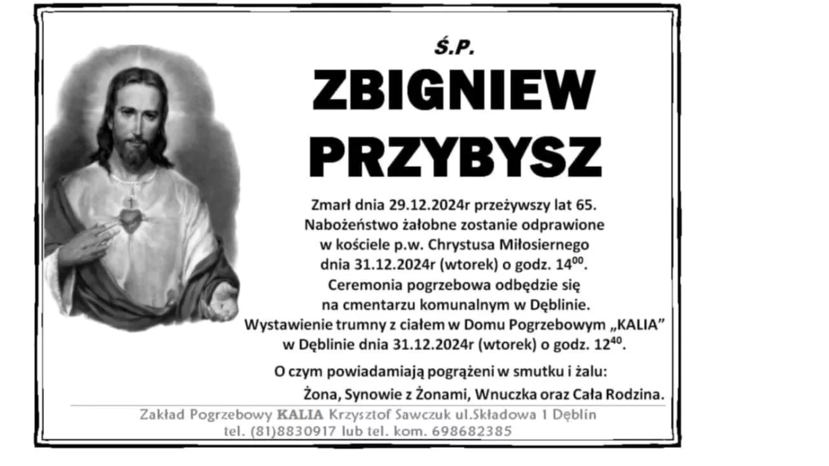 Zbigniew Przybysz odszedł do Pana - Zdjęcie główne