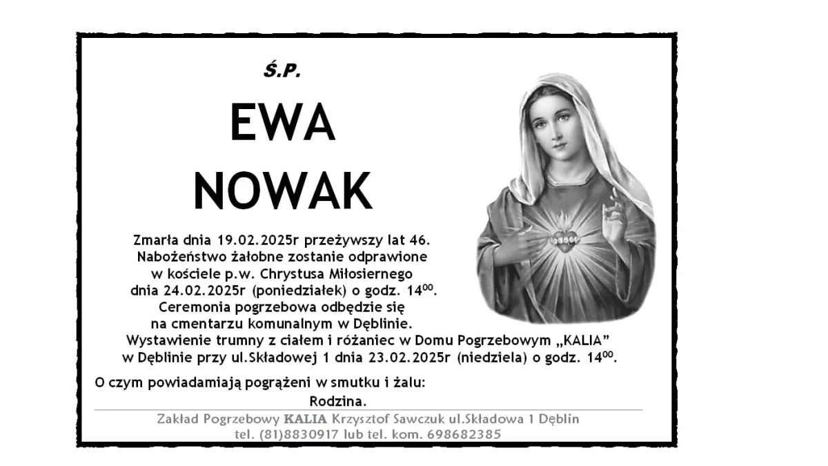 Ewa Nowak odeszła do Pana - Zdjęcie główne