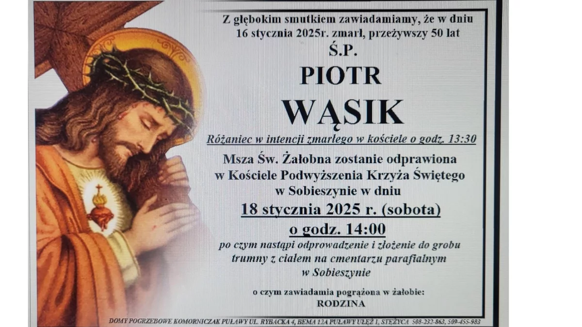 Piotr Wąsik odszedł do Pana - Zdjęcie główne