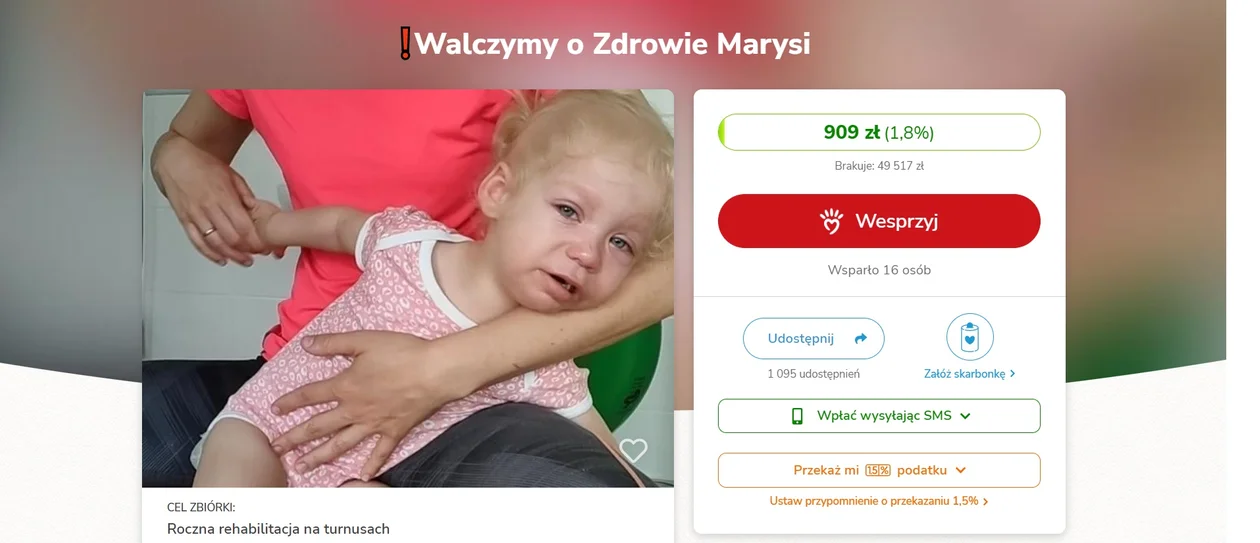 2-letnia siedlczanka potrzebuje rehabilitacji - Zdjęcie główne