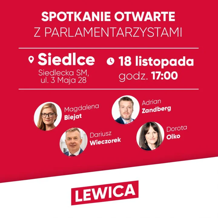 Parlamentarzyści Lewicy zawitają do Siedlec - Zdjęcie główne