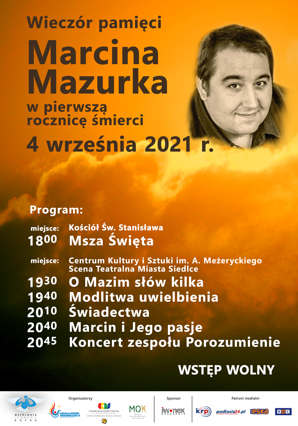 Wieczór pamięci Marcina Mazurka - Zdjęcie główne