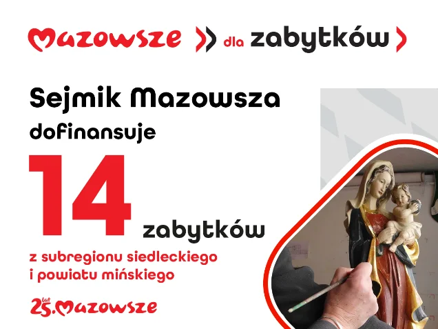 14 zabytków ze wsparciem sejmiku Mazowsza - Zdjęcie główne