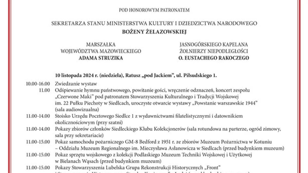 „Dni Niepodległej" w Muzeum Regionalnym w Siedlcach - Zdjęcie główne