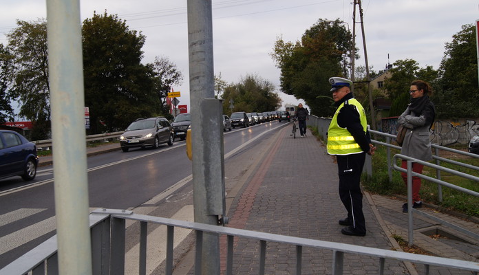Policjanci kontrolowali rejon wiaduktu warszawskiego - Zdjęcie główne