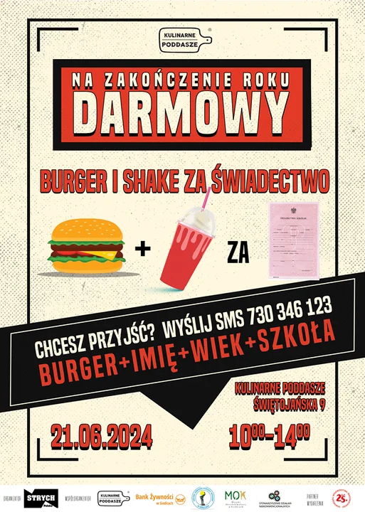 Siedlce: Darmowe burgery za świadectwo - Zdjęcie główne