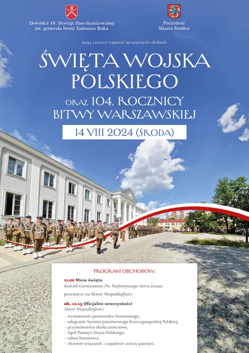 Siedlce: Obchody Święta Wojska Polskiego i 104 rocznicy Bitwy Warszawskiej - Zdjęcie główne