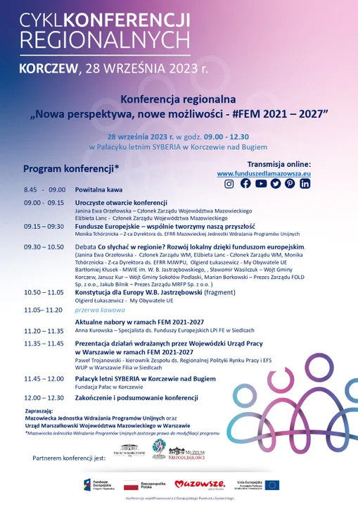Gmina Korczew: Konferencja regionalna poświęcona funduszom europejskim - Zdjęcie główne