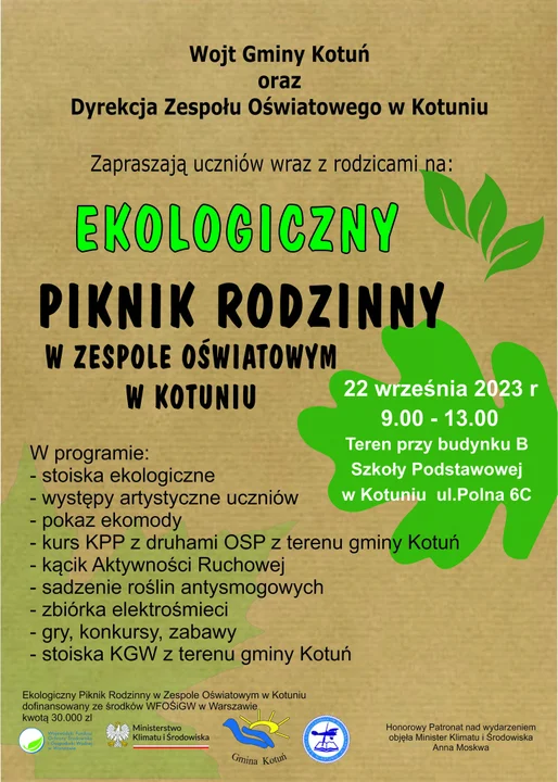 Gmina Kotuń: Ekologiczny Piknik Rodzinny w Zespole Oświatowym - Zdjęcie główne