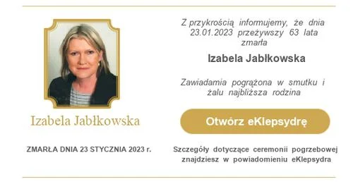 Zmarła Izabela Jabłkowska, polonistka z II LO w Siedlcach - Zdjęcie główne