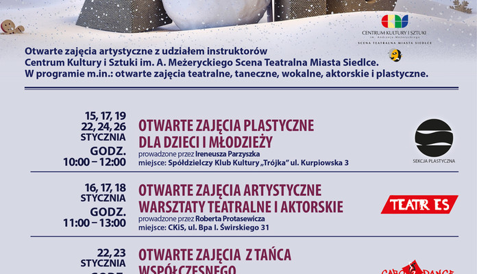 Zimowa Akademia Talentów w Centrum Kultury i Sztuki - Zdjęcie główne