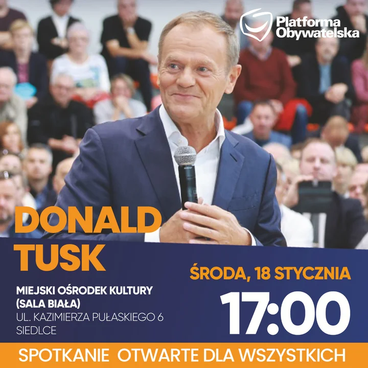 Donald Tusk odwiedzi Siedlce - Zdjęcie główne