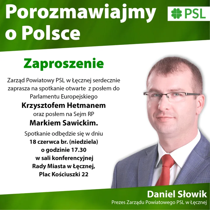 Porozmawiajmy o Polsce! Zarząd Powiatowy PSL zaprasza na spotkanie - Zdjęcie główne