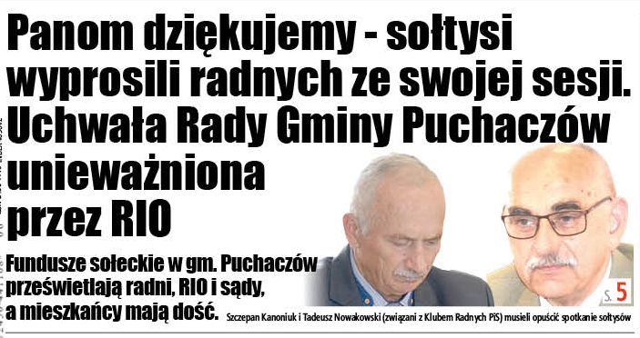 Puchaczów: Sołtysi wyprosili radnych ze swojej sesji - Zdjęcie główne