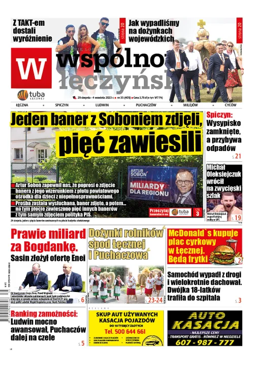 Najnowszy numer Wspólnoty Łęczyńskiej (29 sierpnia 2023r) - Zdjęcie główne