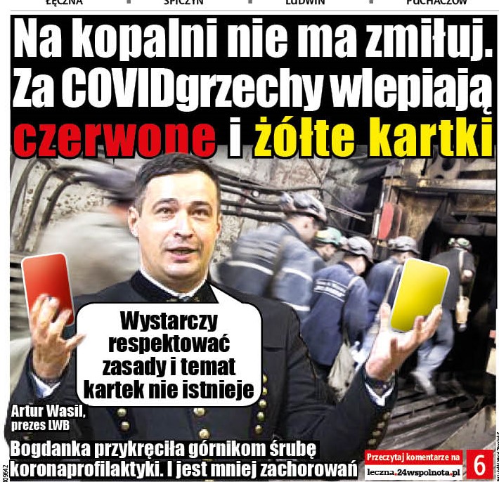 Na kopalni nie ma zmiłuj. Za covidowy grzech ciężki - czerwona kartka, za lekki - żółta - Zdjęcie główne