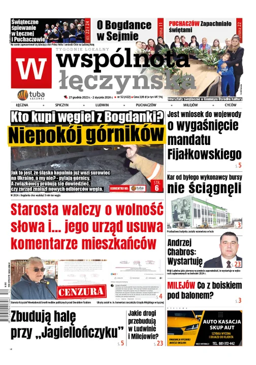 W środę ostatnie wydanie Wspólnoty Łęczyńskiej w 2023 roku - Zdjęcie główne