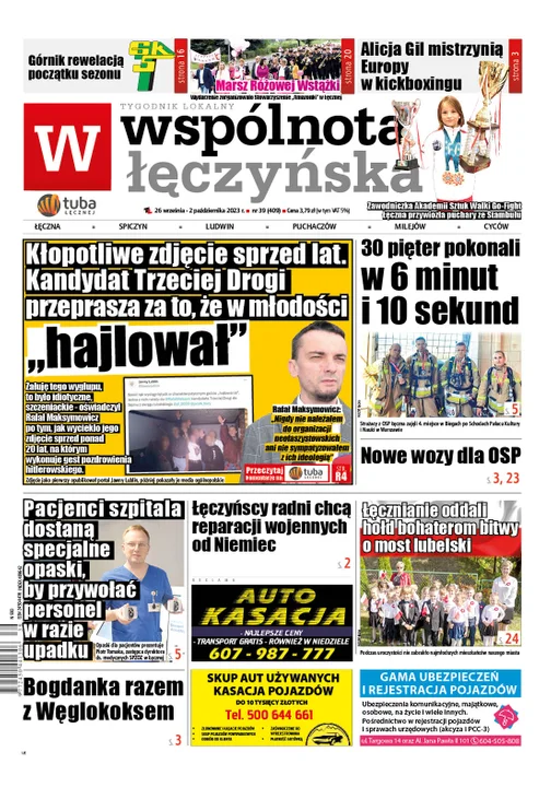 Najnowszy numer Wspólnoty Łęczyńskiej (26 września 2023r) - Zdjęcie główne