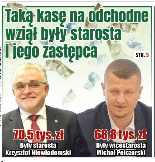 Taką odprawę wziął były starosta i jego zastępca - Zdjęcie główne