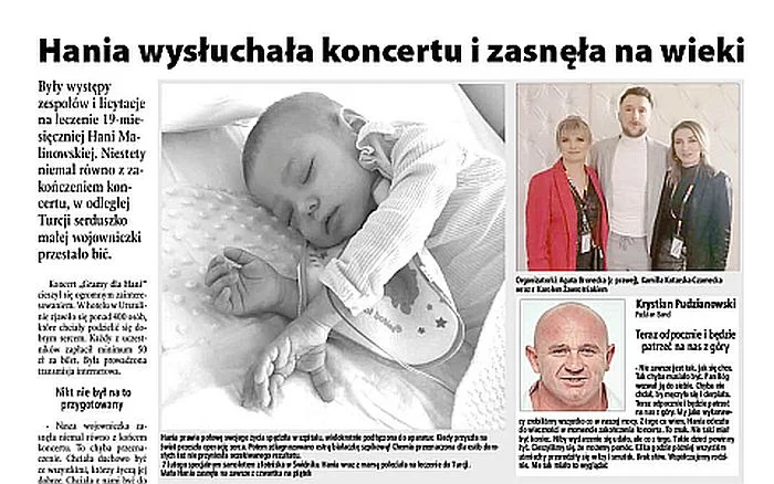 Hania wysłuchała koncertu i zasnęła na wieki - Zdjęcie główne