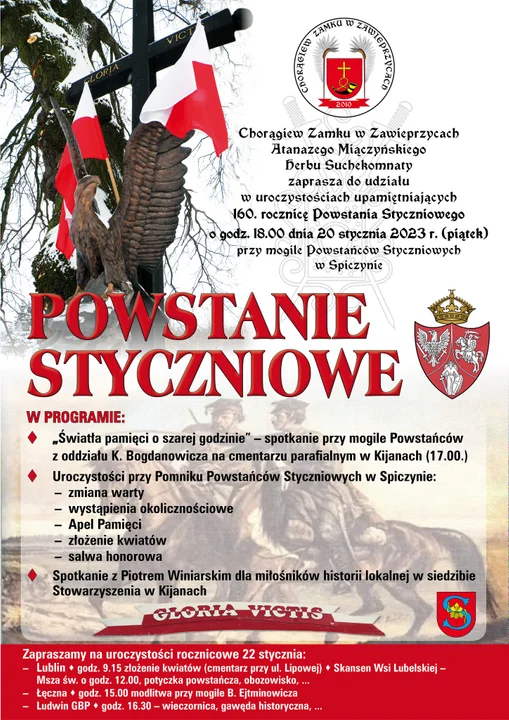 160 rocznica wybuchu powstania styczniowego - obchody w Kijanach i Spiczynie - Zdjęcie główne