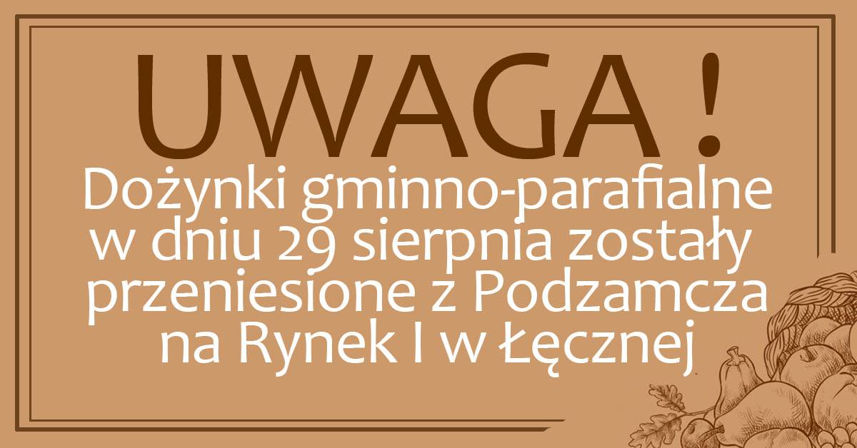 Łęczna: Dożynki przeniesione na plac z fontannami - Zdjęcie główne