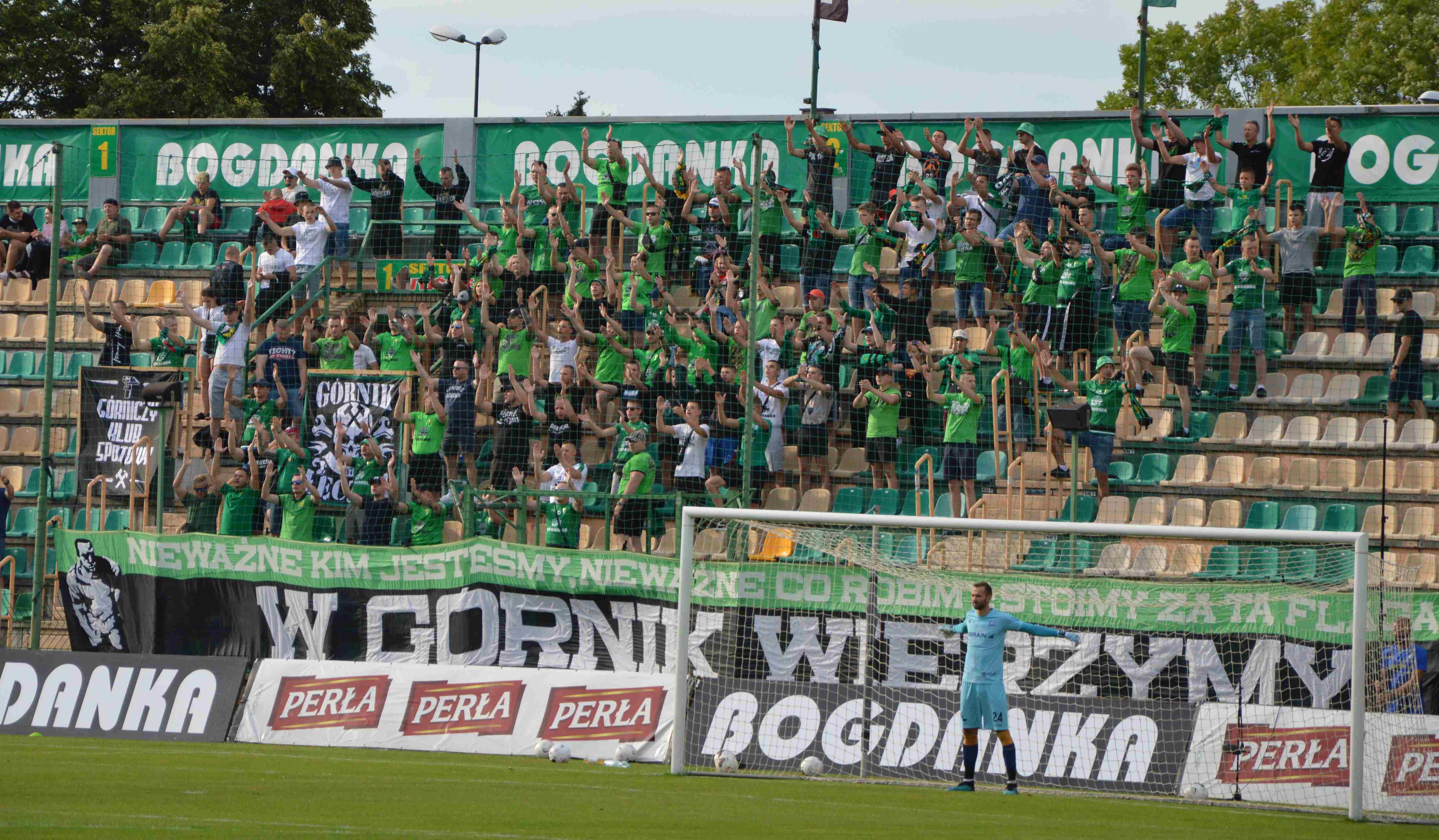 Na trybunie B zebrała się pokaźna ekipa fanów Górnika