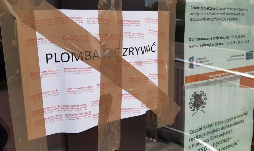  Tego jeszcze nie było. Starostwo zaplombowało szkołę górniczą - Zdjęcie główne