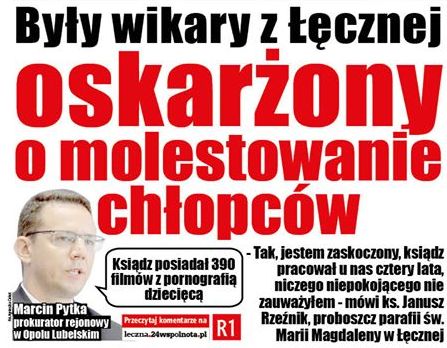 Były wikary z Łęcznej oskarżony o molestowanie chłopców - Zdjęcie główne