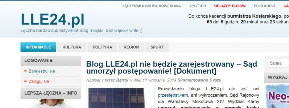 Sąd: LLE24.pl jest blogiem i nie wymaga rejestracji - Zdjęcie główne