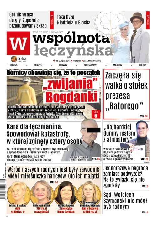 Najnowsze wydanie Wspólnoty Łęczyńskiej  - 16 lipca 2024r - Zdjęcie główne