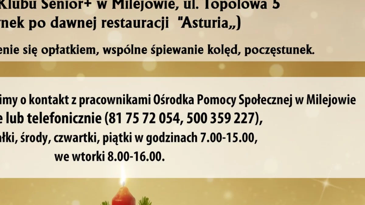 Spotkanie Wigilijne dla wszystkich potrzebujących w Milejowie - Zdjęcie główne