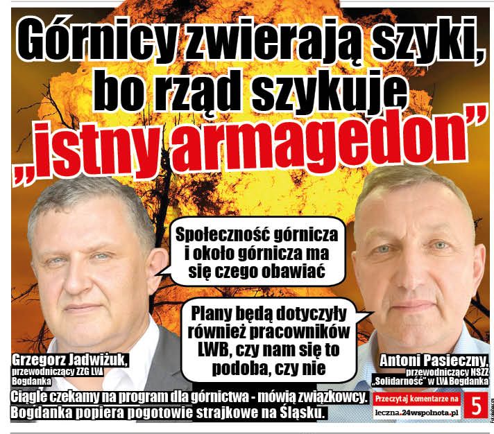 Górnicy zwierają szyki, bo rząd szykuje im armagedon? - Zdjęcie główne