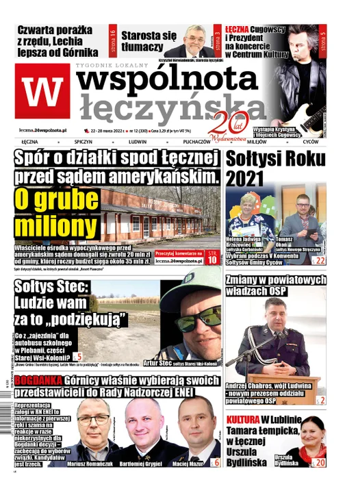 Najnowszy numer Wspólnoty Łęczyńskiej ( 22 marca 2022) - Zdjęcie główne